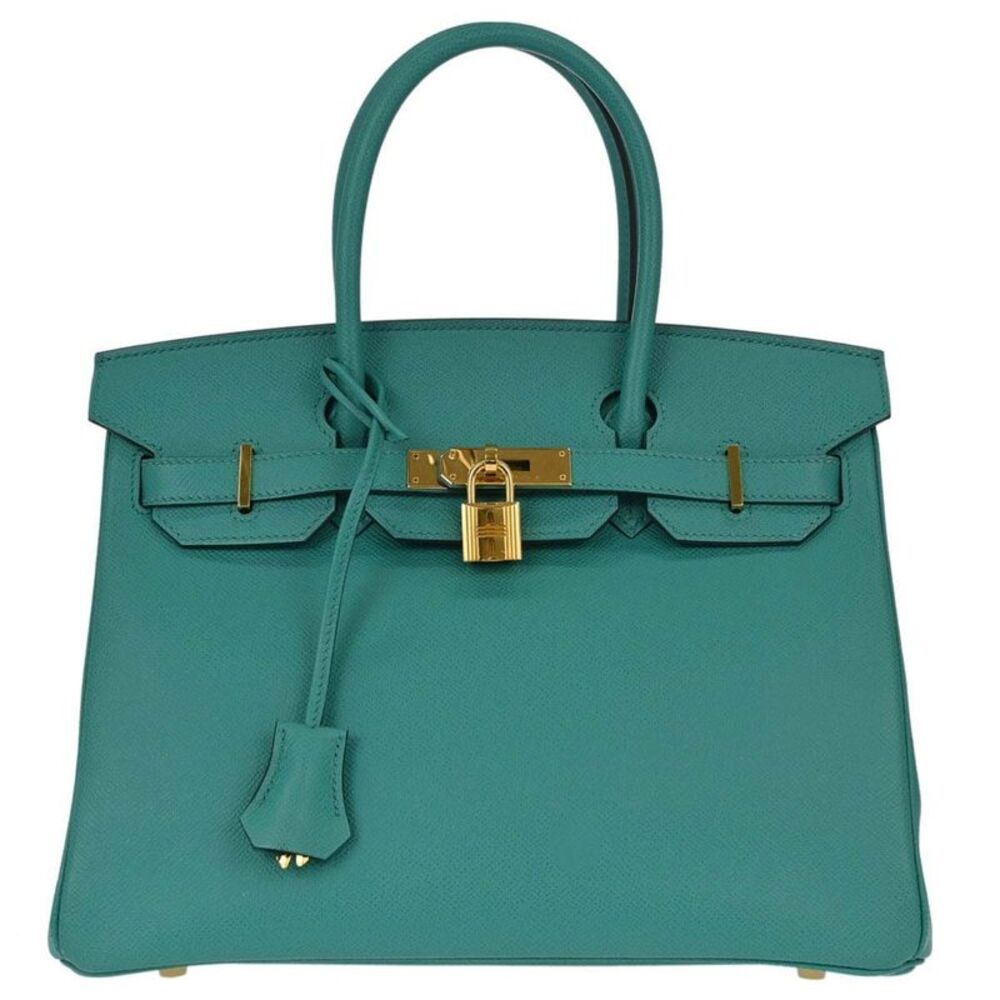 Hermes Birkin Green Epsom With Gold Hardware Green Leather Handbag